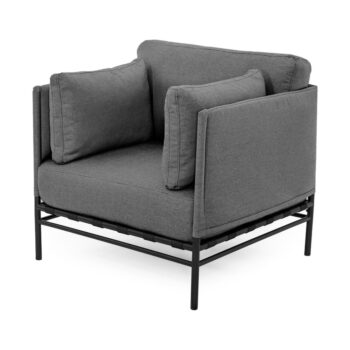 Tmavosivé polstrované záhradné kreslo Dandy – Sit Sit - Image 8