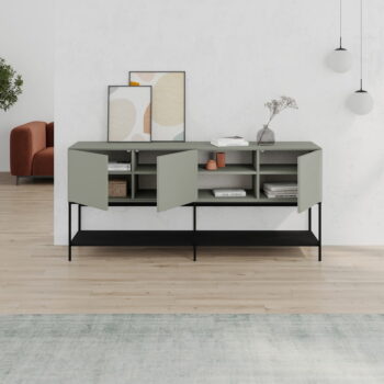 Zeleno-čierna komoda 180x80x40 cm Amira – Marckeric – Obrázok 4