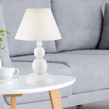 Biela stolová lampa - LAMKUR – Obrázok 2