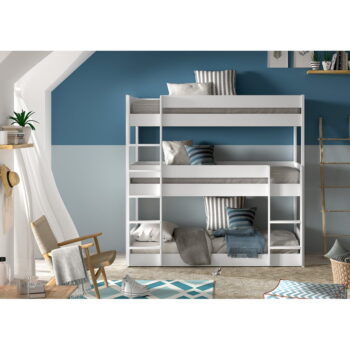 Biela poschodová detská posteľ z borovicového dreva 90x200 cm Scott – Vipack – Obrázok 3