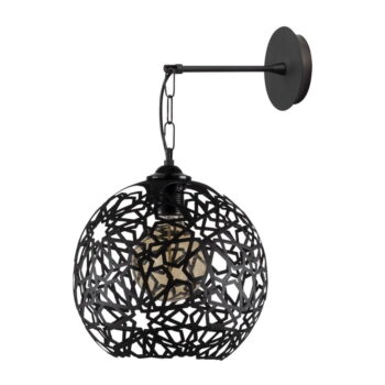 Čierne nástenné svietidlo ø 25 cm Fellini – Opviq lights – Obrázok 6