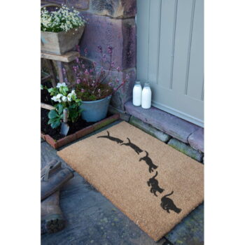 Rohožka z kokosového vlákna 60x90 cm Jumping Cats – Artsy Doormats - Image 9