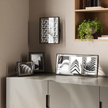 Čierny kovový rámček stojací/na stenu 48x23 cm Prisma – Umbra - Image 2