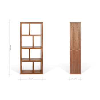 Hnedá knižnica v dekore orecha 70x159 cm Berlin – TemaHome - Image 7