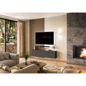 Antracitový TV stolík 183x45 cm Piana – Germania - Image 2