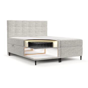 Svetlosivá boxspring posteľ s úložným priestorom 180x200 cm Urbaneo – Maison de Rêve - Image 2