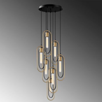 Závesné svietidlo v čierno-zlatej farbe ø 48 cm Cerco – Opviq lights - Image 5