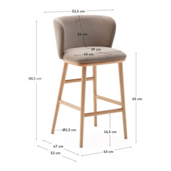 Svetlohnedá barová stolička (výška sedadla 65 cm) Ciselia – Kave Home – Obrázok 7
