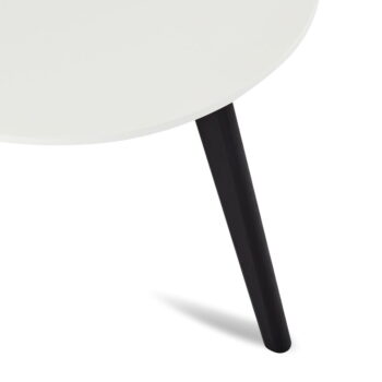Čierno-biely konferenčný stolík s nohami z dubového dreva Furnhouse Life, Ø 48 cm - Image 3