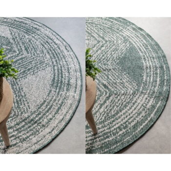 Krémovo-zelený okrúhly vonkajší koberec ø 140 cm Gemini – Elle Decoration - Image 7