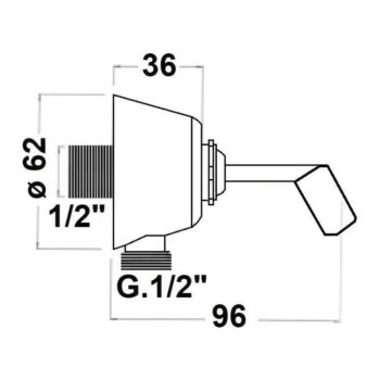 Mosadzný diel na pripojenie sprchy v lesklo striebornej farbe ø 6 cm – Sapho - Image 2