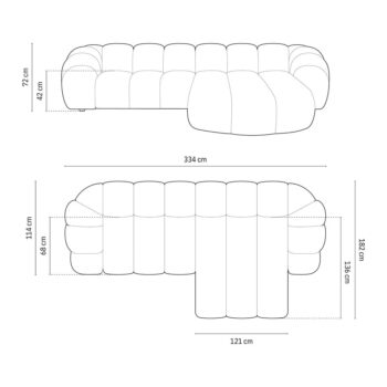 Čierna rohová pohovka (pravý roh) Diana – Micadoni - Image 6