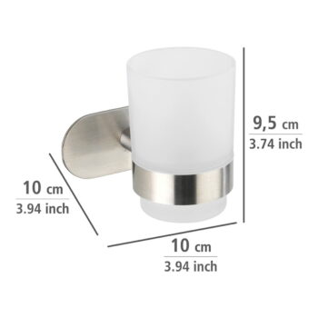 Samodržiaci sklenený téglik na zubné kefky v matne striebornej farbe Orea – Wenko - Image 7