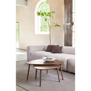 Hnedé konferenčné stolíky v súprave 2 ks v dekore duba 70x100 cm Adda – Unique Furniture - Image 2