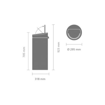 Béžový dotykový oceľový odpadkový kôš 30 l Touch Bin – Brabantia - Image 5