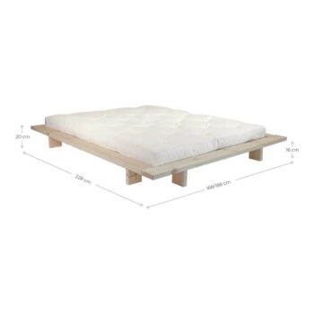 Dvojlôžková posteľ z borovicového dreva s roštom v prírodnej farbe 160x200 cm Japan – Karup Design – Obrázok 2