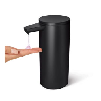 Matne čierny bezdotykový oceľový dávkovač mydla 414 ml – simplehuman - Image 6