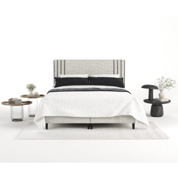 Svetlosivá čalúnená dvojlôžková posteľ s úložným priestorom 140x200 cm Musca – Maison de Rêve – Obrázok 10