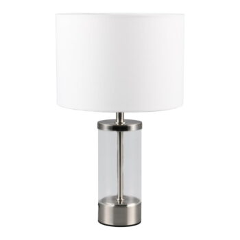 Stolová lampa v striebornej farbe s textilným tienidlom (výška 33,5 cm) Grazia – Trio - Image 3