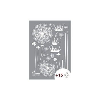 Set samolepky a 15 Swarovski krištáľov Ambiance Dandelion Flowers – Obrázok 2