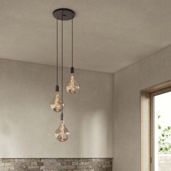Tmavosivé stmievateľné závesné svietidlo ø 25 cm Triple Pendant – tala - Image 3