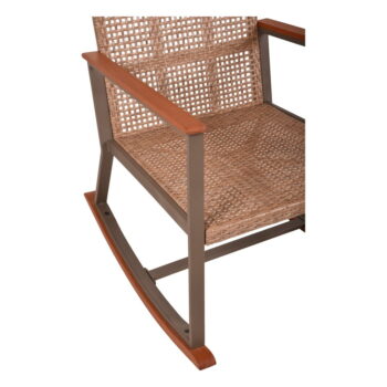 Hnedé drevené hojdacie kreslo so stolíkom Sinaloa – Garden Pleasure - Image 4