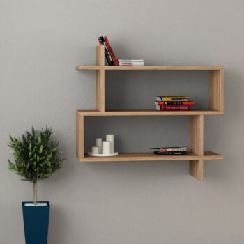Poschodová polica v dekore duba v prírodnej farbe 70 cm Paralel – Kalune Design - Image 2