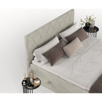 Sivobéžová boxspring posteľ s úložným priestorom 140x200 cm Gwen – Maison de Rêve - Image 11