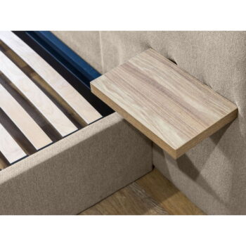 Béžová čalúnená dvojlôžková posteľ s úložným priestorom s roštom 160x200 cm Blandine – Bobochic Paris – Obrázok 8