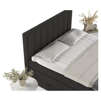 Čierna boxspring posteľ s úložným priestorom 200x200 cm Ruby – Maison de Rêve – Obrázok 3