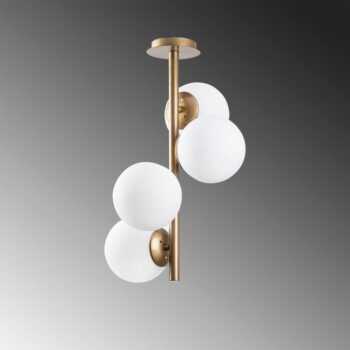 Stropné svietidlo v zlatej farbe so skleneným tienidlom ø 15 cm Faze – Opviq lights - Image 4