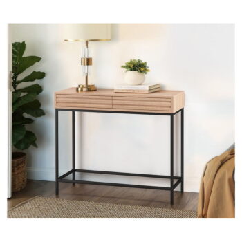 Konzolový stolík s doskou v dubovom dekore v prírodnej farbe 35x90 cm Celine – Støraa - Image 5