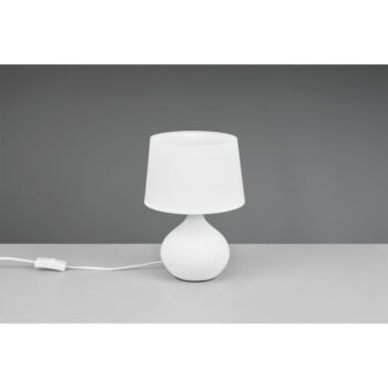 Biela stolová lampa z keramiky a tkaniny Trio Martin, výška 29 cm - Image 2