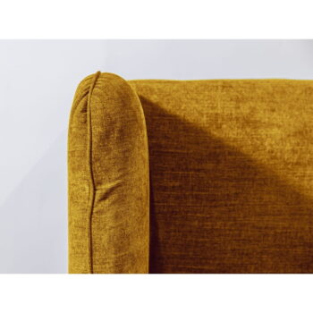 Okrovožltá čalúnená dvojlôžková posteľ s úložným priestorom s roštom 180x200 cm Louise – Bobochic Paris - Image 10