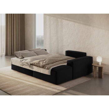 Čierna rozkladacia rohová pohovka (pravý roh) Jodie – Micadoni Home - Image 9