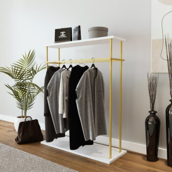 Biely stojan na oblečenie Wuppertal – Kalune Design - Image 3