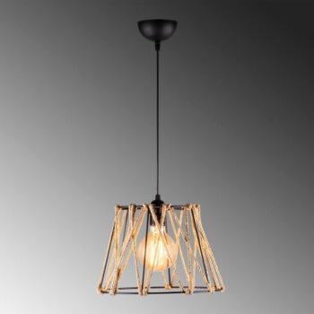 Závesné svietidlo v čiernej a béžovej farbe s kovovým tienidlom ø 30 cm Jutini – Opviq lights - Image 3