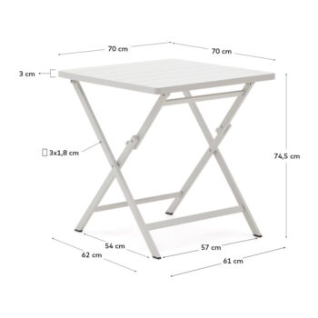 Kovový záhradný jedálenský stôl 70x70 cm Torreta – Kave Home - Image 4
