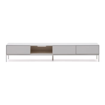 Biely TV stolík 195x35 cm Vedrana – Kave Home