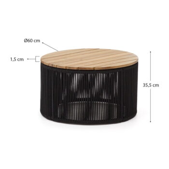 Okrúhly záhradný odkladací stolík s doskou z akácie ø 60 cm Dandara – Kave Home - Image 7