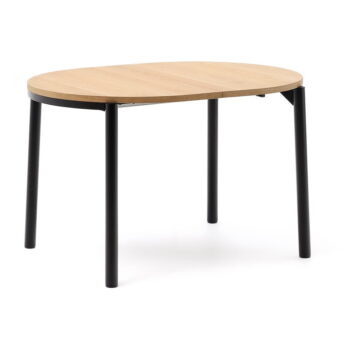 Rozkladací jedálenský stôl s doskou v dubovom dekore v prírodnej farbe 90x120 cm Montuiri – Kave Home - Image 2