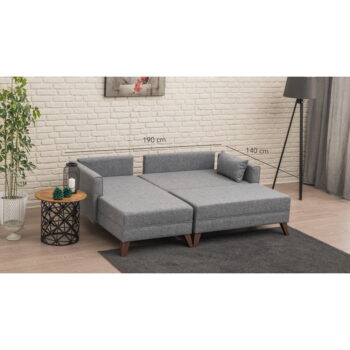 Sivá rohová pohovka (ľavý roh) Bella – Balcab Home - Image 6