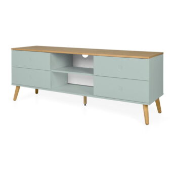Zelený TV stolík s nohami v dekore dubového dreva Tenzo Dot, šírka 162 cm - Image 2