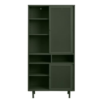 Tmavozelená kovová šatníková skriňa s posuvnými dverami 90x180 cm Veep – Unique Furniture - Image 3