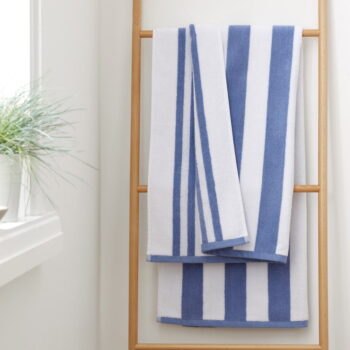 Biela/modrá bavlnená osuška 90x140 cm Stripe Jacquard – Bianca - Image 3