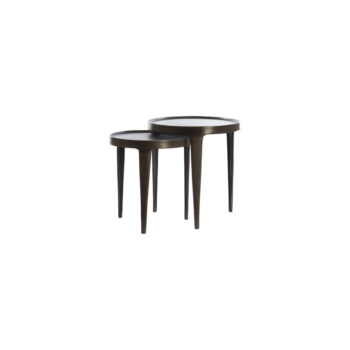 Kovový okrúhly odkladací stolík ø 43 cm Tobias – Light & Living