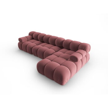 Ružová zamatová pohovka 285 cm Bellis – Micadoni Home - Image 3