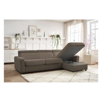 Hnedá rozkladacia rohová pohovka (variabilná) Monaco – Bobochic Paris – Obrázok 2