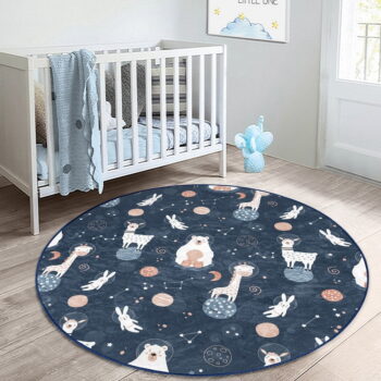 Tmavomodrý detský koberec ø 100 cm Comfort – Mila Home - Image 7