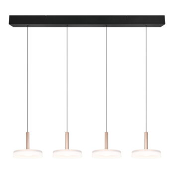 LED stmievateľné závesné svietidlo v čierno-bielo-zlatej farbe so skleneným tienidlom Celeste – Trio - Image 6